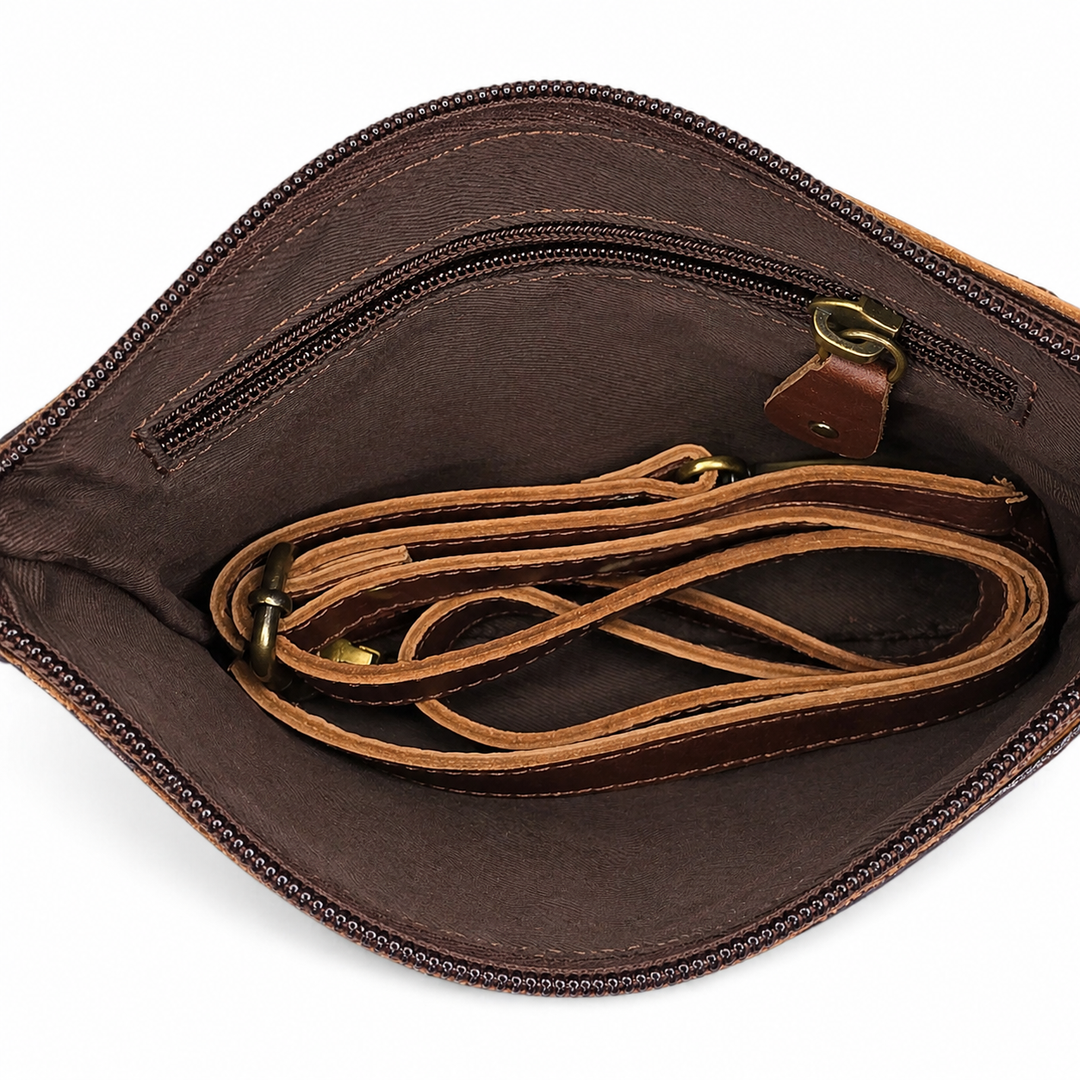 The Summer | Western Tooled Leather Cowhide Wristlet Crossbody Bag