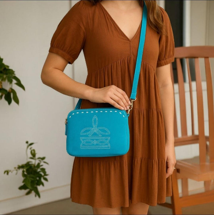The Horizon Stitch | Western Suede Boot Stitch Crossbody Bag