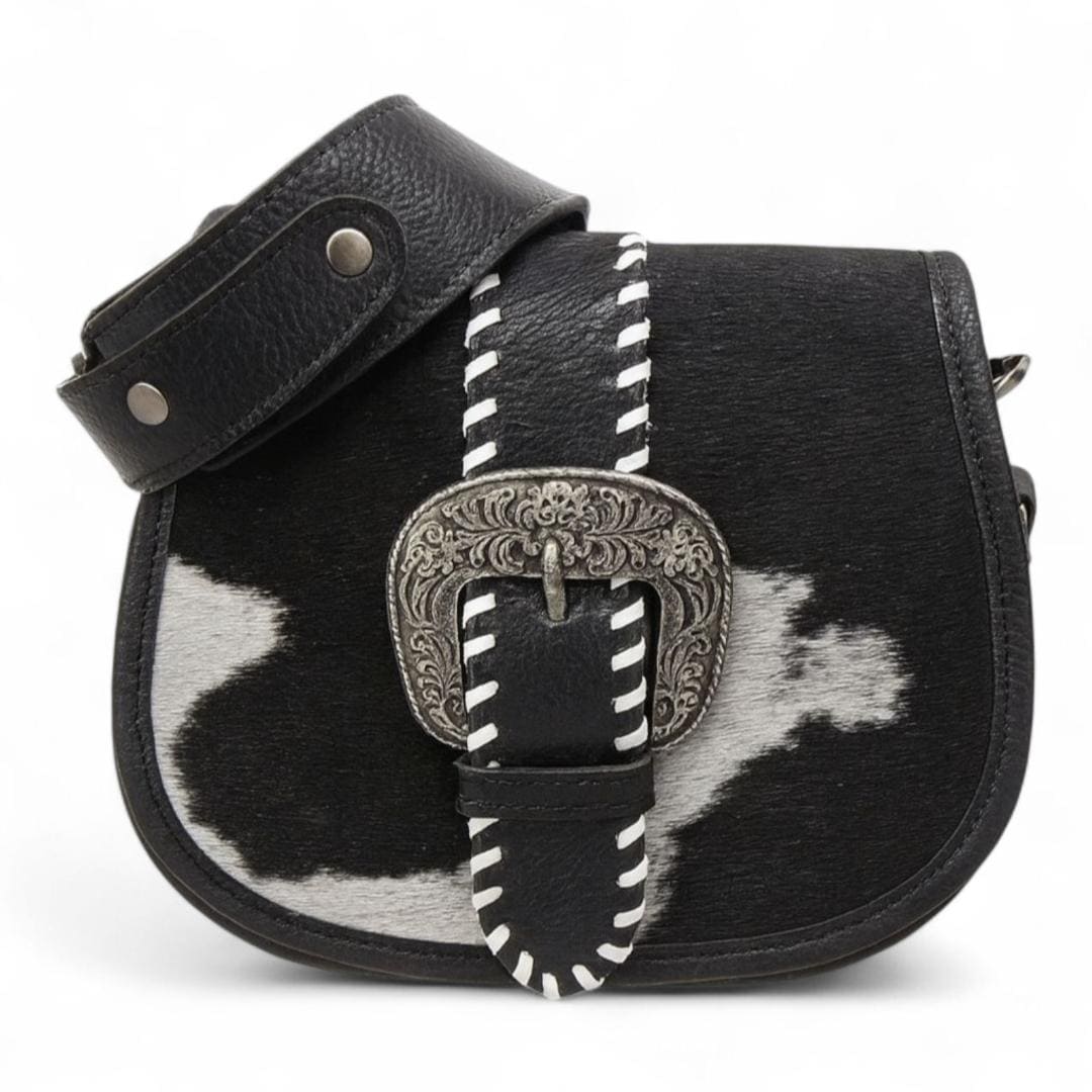 The Saddled Buckle | Western Tooled Leather Cowhide Buckle Crossbody