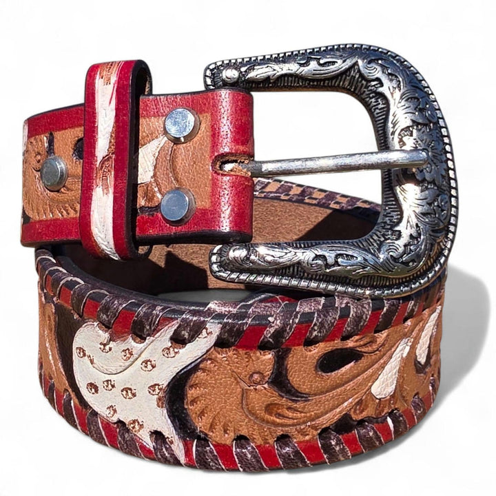 The Desert Flame | Hand-Tooled Western Leather Belt