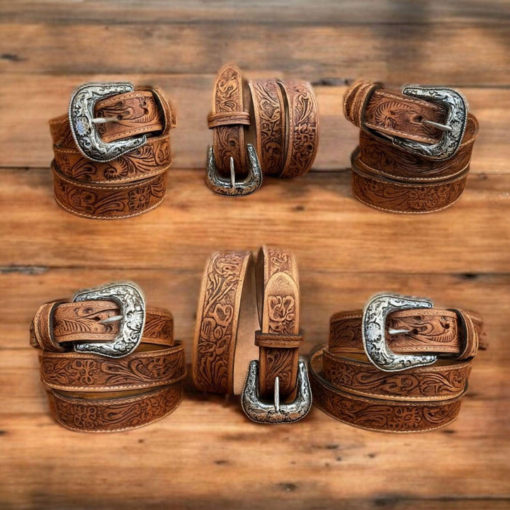 The Heritage Trail | Classic Western Tooled Leather Belt