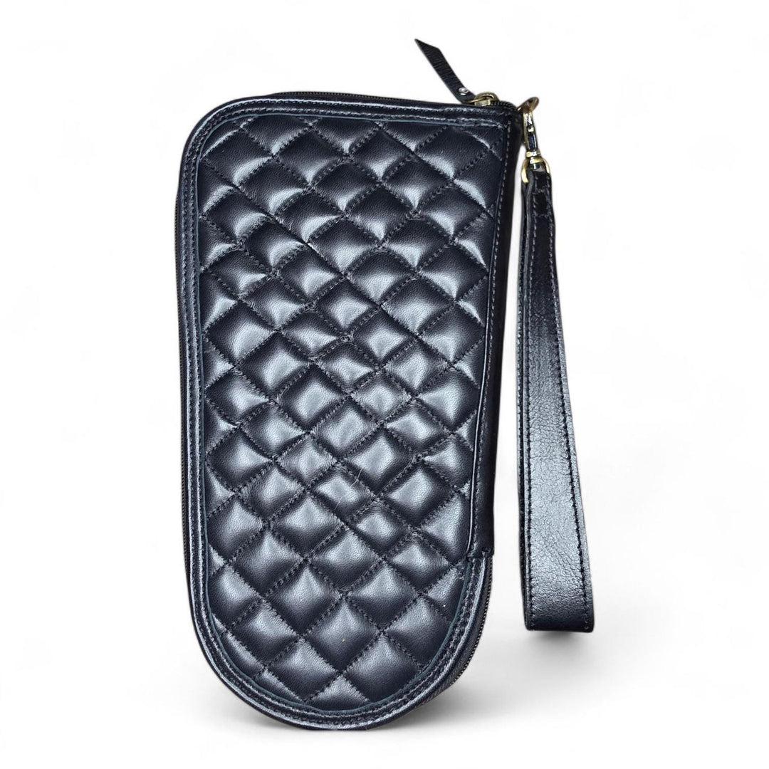 The Sunflower Carry Wristlet | Quilted & Hand-Tooled Leather Western Travel Case