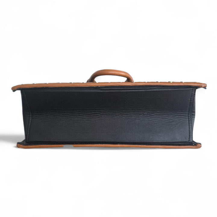 The Diamond Lattice Tote | Quilted & Hand-Tooled Western Leather Handbag