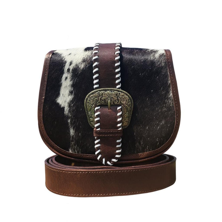 The Saddled Buckle | Western Tooled Leather Cowhide Buckle Crossbody