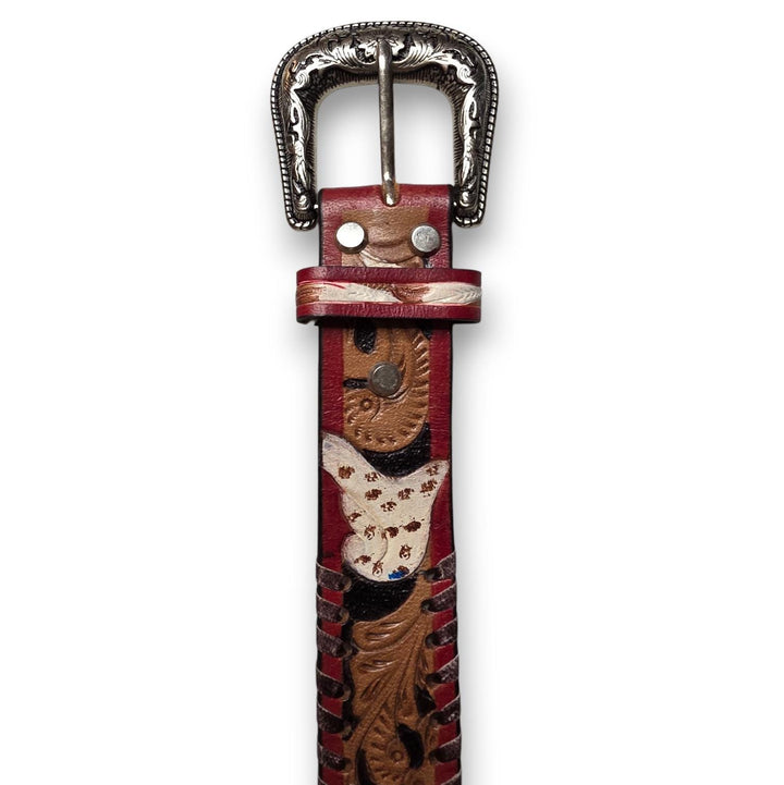 The Desert Flame | Hand-Tooled Western Leather Belt