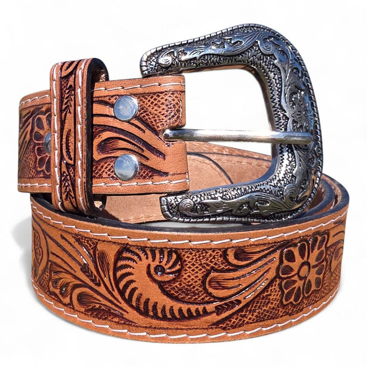The Heritage Trail | Classic Western Tooled Leather Belt