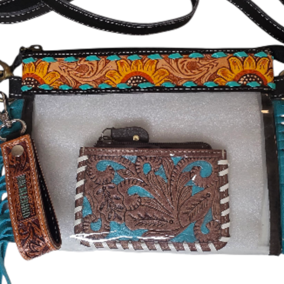The Rodeo Mini | Western Tooled Leather Mini Wallet Pouch