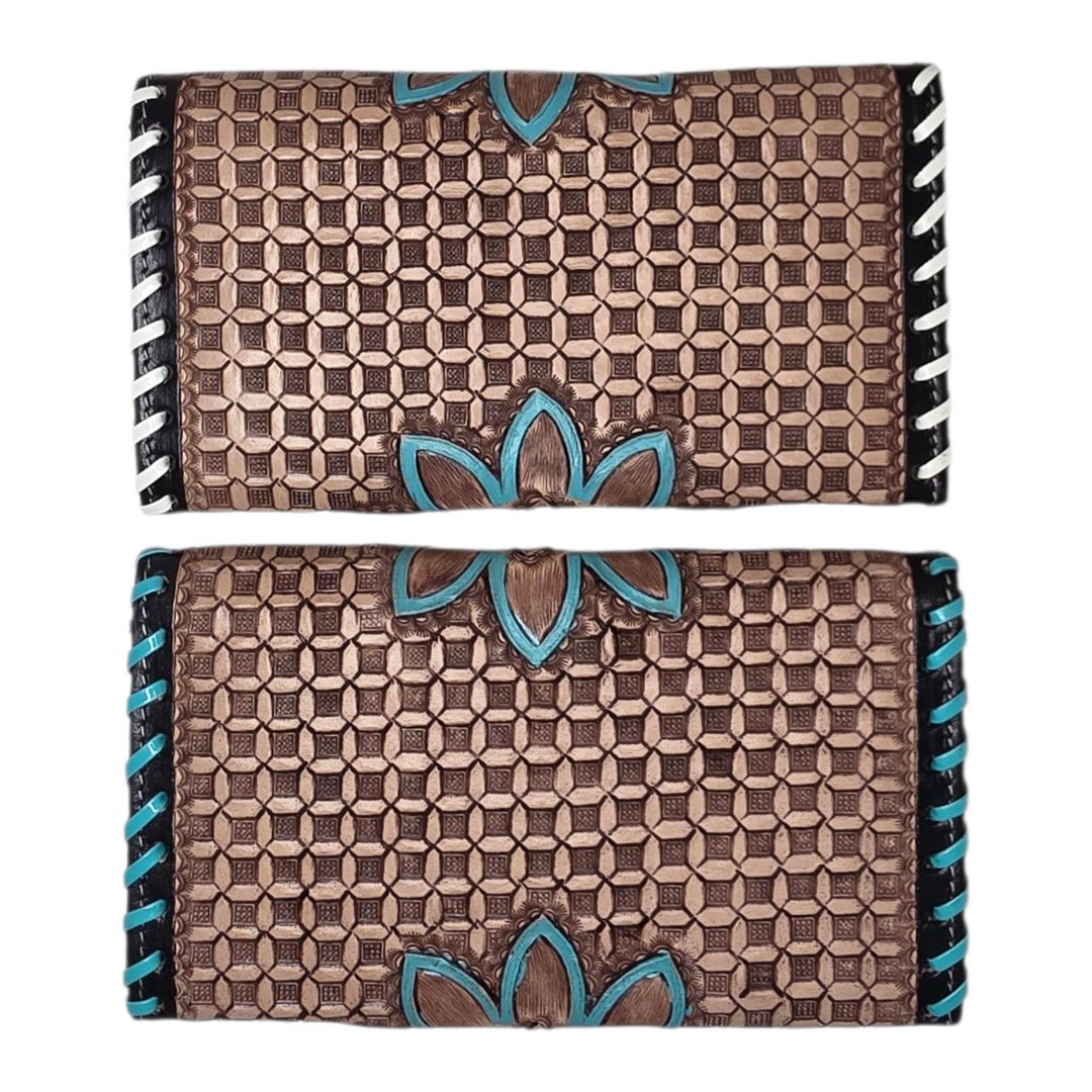 The Blossom | Hand Tooled & Painted Western Leather Clutch