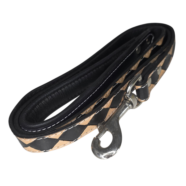 The Diamond | Tooled Leather Dog Collar + Leash Set