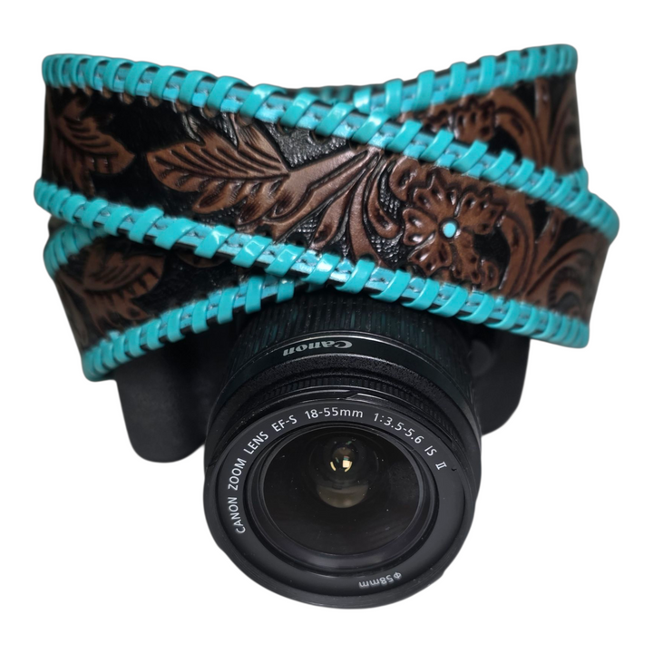 The Nomad Camera Strap | Hand-Tooled Western Leather Photographer Strap