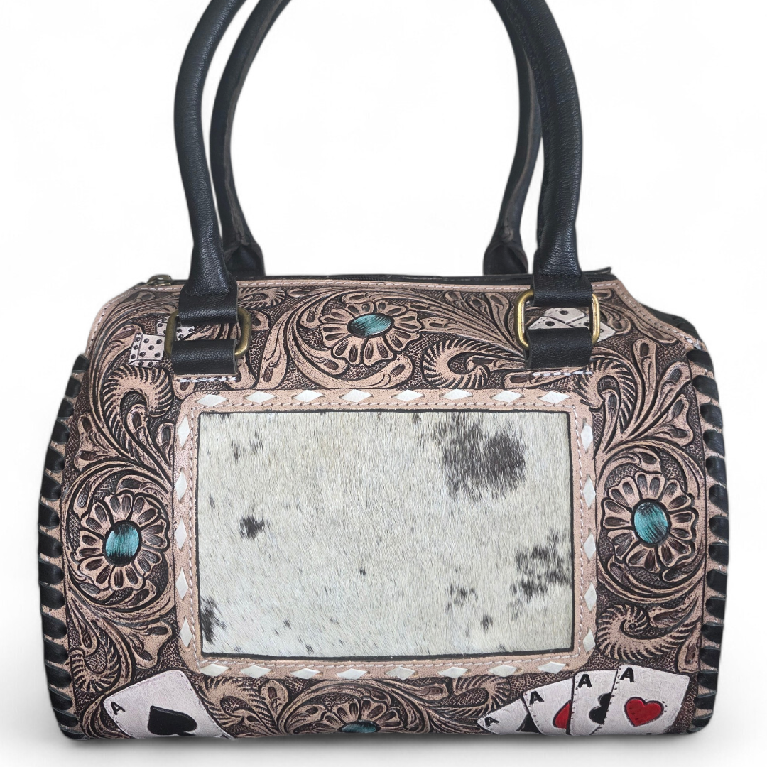 The Gambler | Western Hand Tooled Leather Speedy Bag