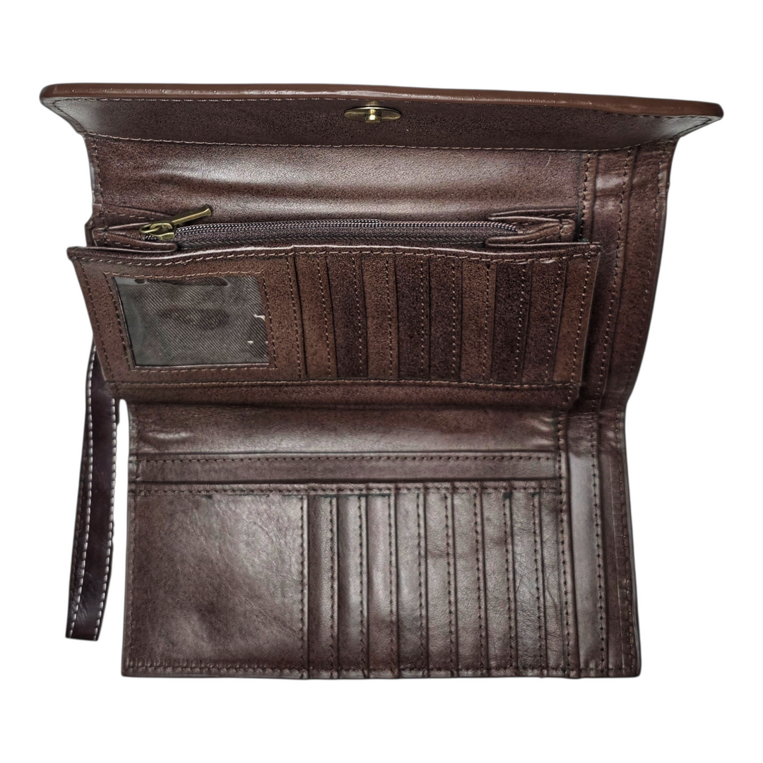 The Tessa | Western Hand Tooled Leather Wristlet Wallet