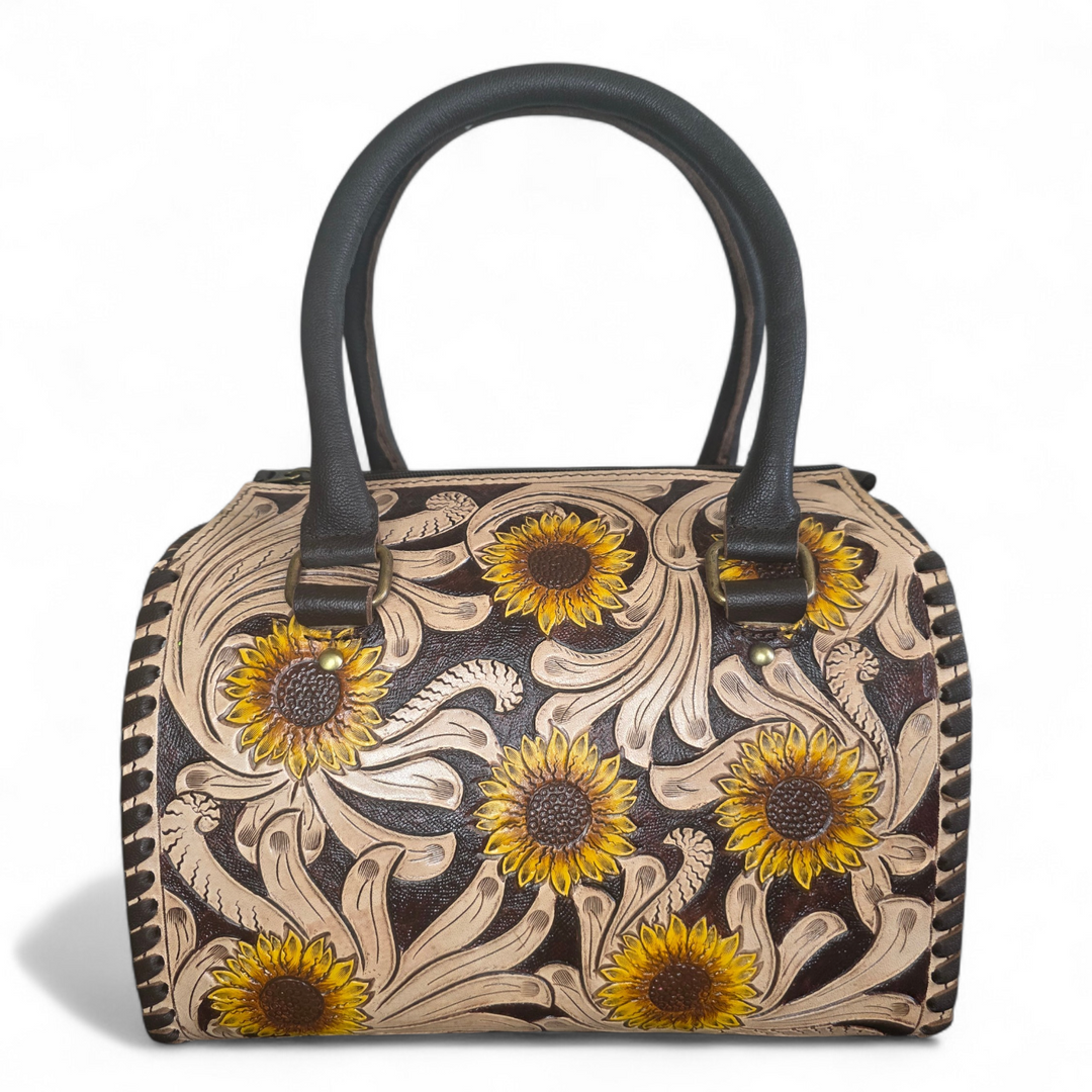 The Blossom | Western Tooled Leather Speedy Bag