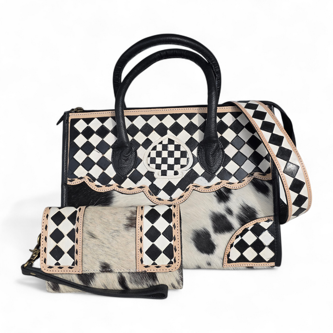 The Raven | Cowhide Western Leather Handbag Set