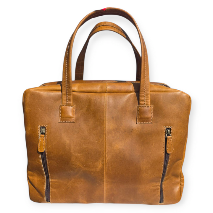 The Mojave Briefcase or Weekender | Cowhide & Hand-Tooled Leather Bag