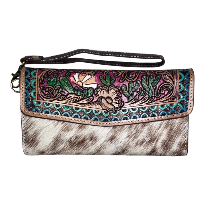 The Tessa | Western Hand Tooled Leather Wristlet Wallet