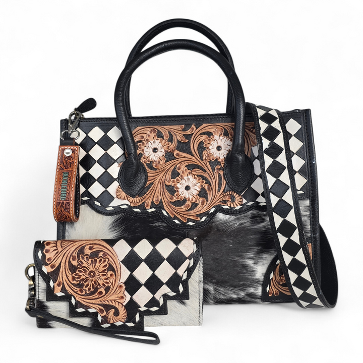 The Raven | Cowhide Western Leather Handbag Set