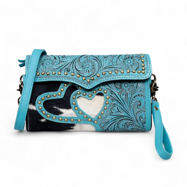 The Wildheart | Western Tooled Leather Crossbody Wallet