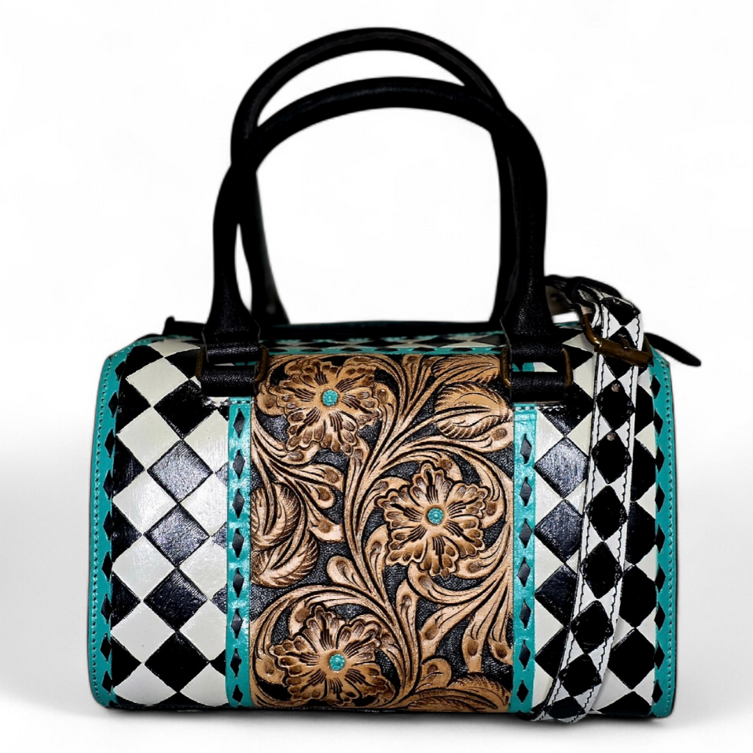 The Savannah | Diamond Tooled Leather Western Handbag