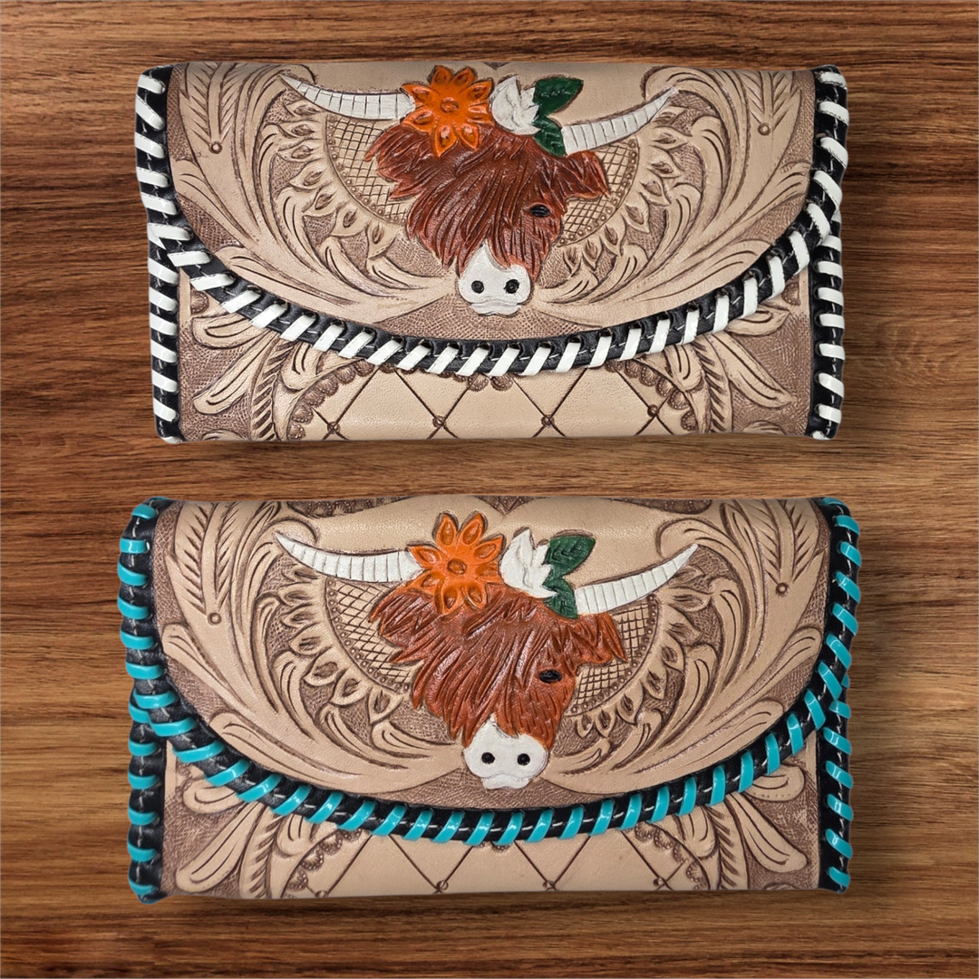 The Highland | Hand Tooled and Painted Clutch