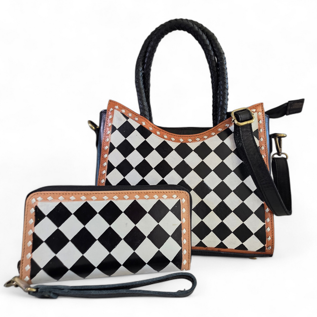 The Alyssa Tote & Wallet Set | Hand-Tooled Western Leather Boutique Bundle