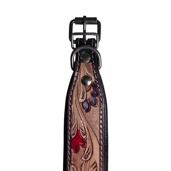 The Painted Mesa | Western Tooled Leather Dog Collar & Leash Set