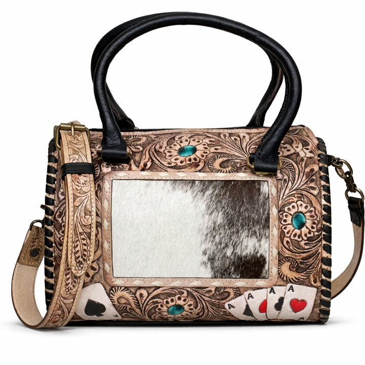 The Gambler | Western Hand Tooled Leather Speedy Bag