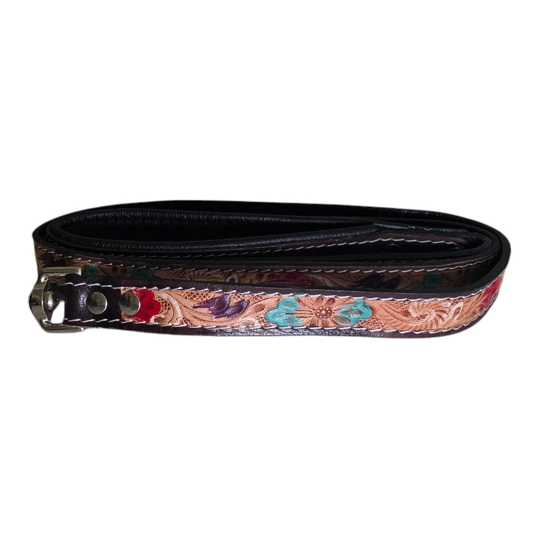 The Painted Mesa | Western Tooled Leather Dog Collar & Leash Set