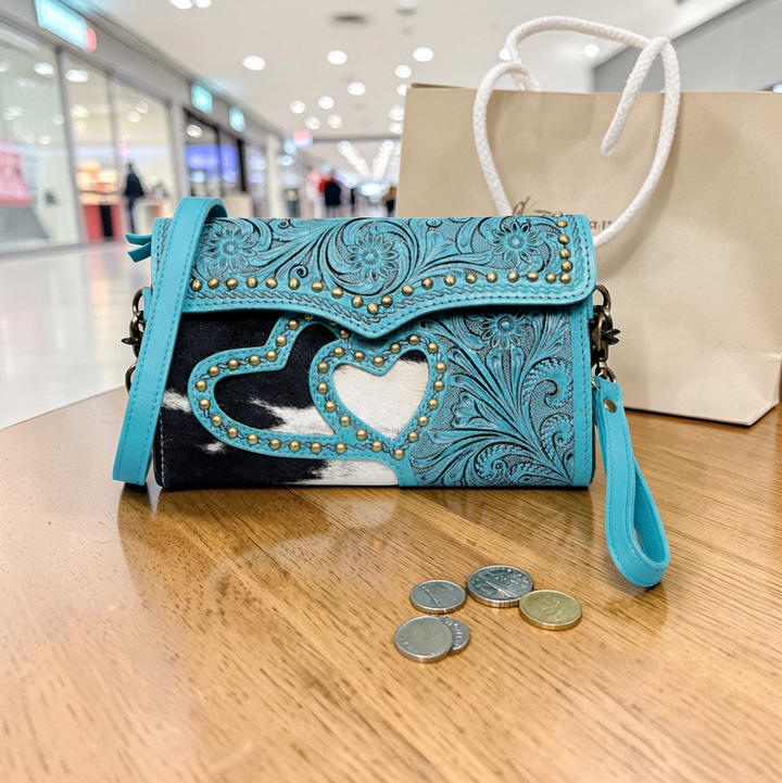 The Wildheart | Western Tooled Leather Crossbody Wallet