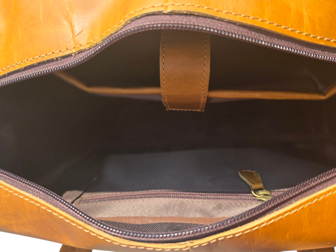 The Mojave Briefcase or Weekender | Cowhide & Hand-Tooled Leather Bag