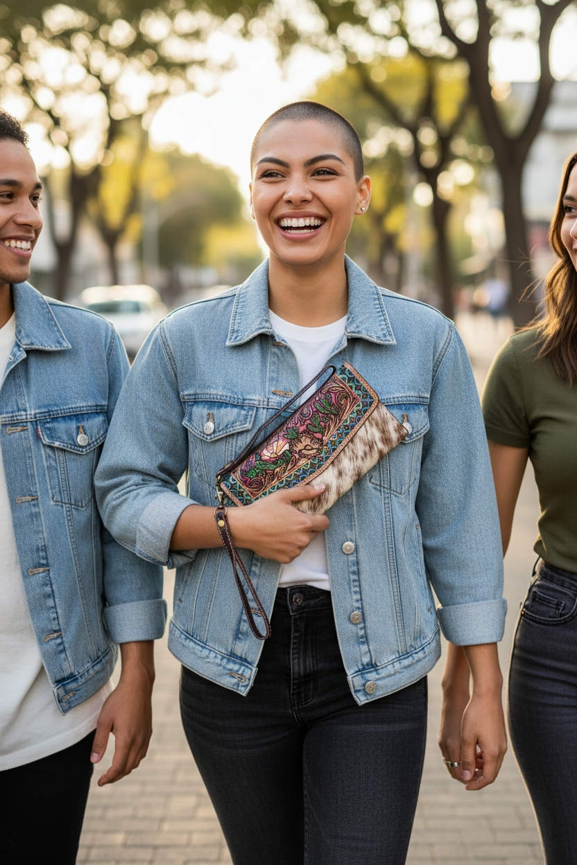 The Tessa | Western Hand Tooled Leather Wristlet Wallet