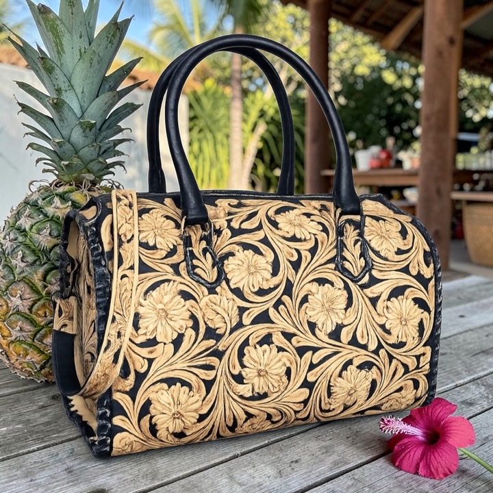 The Blossom | Western Tooled Leather Speedy Bag