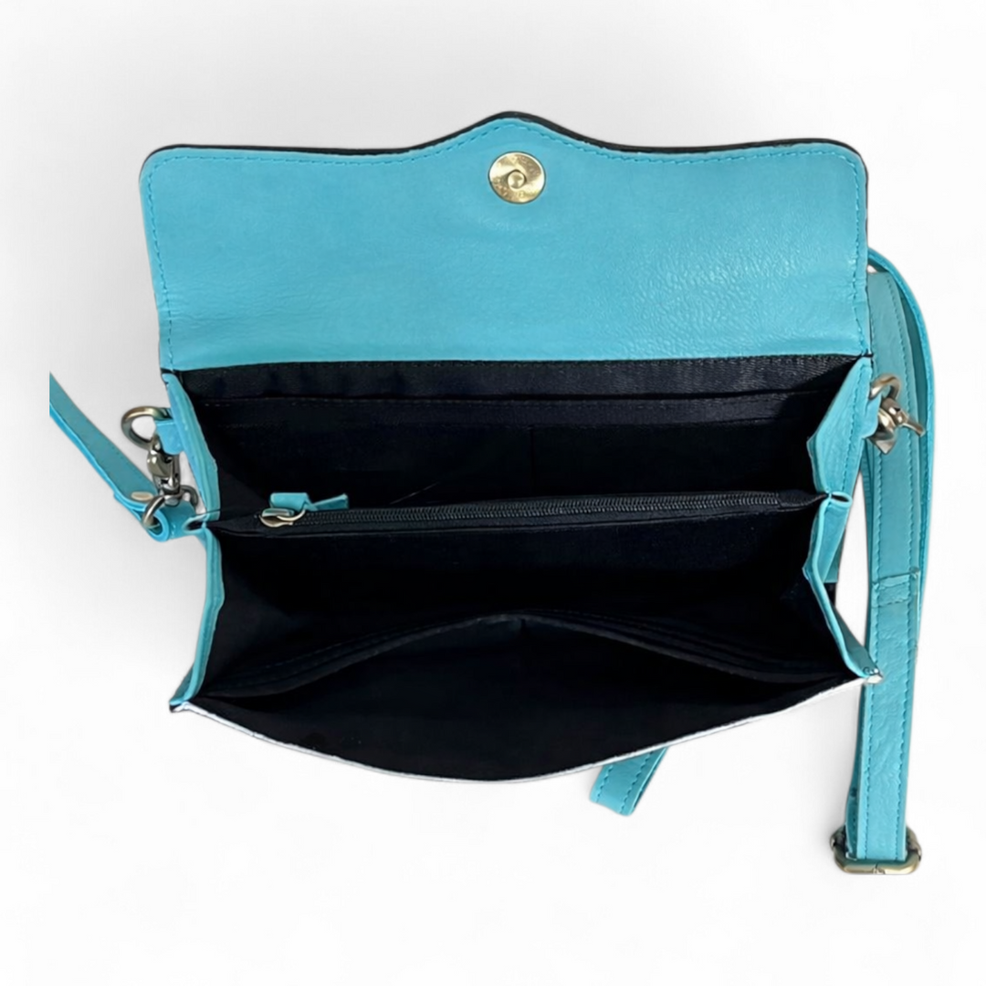 The Wildheart | Western Tooled Leather Crossbody Wallet