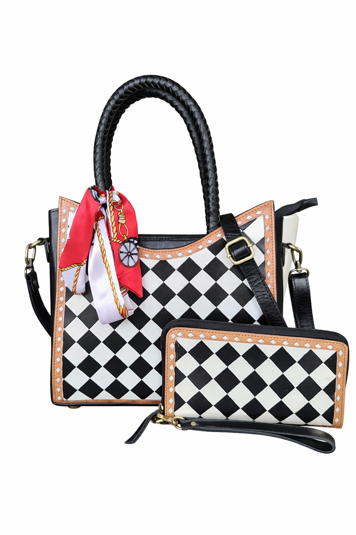 The Alyssa Tote & Wallet Set | Hand-Tooled Western Leather Boutique Bundle