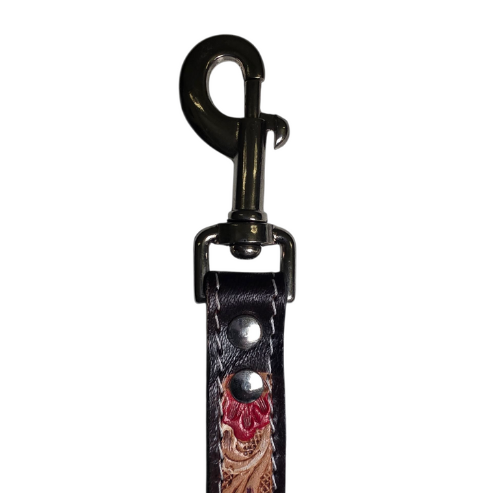 The Painted Mesa | Western Tooled Leather Dog Collar & Leash Set