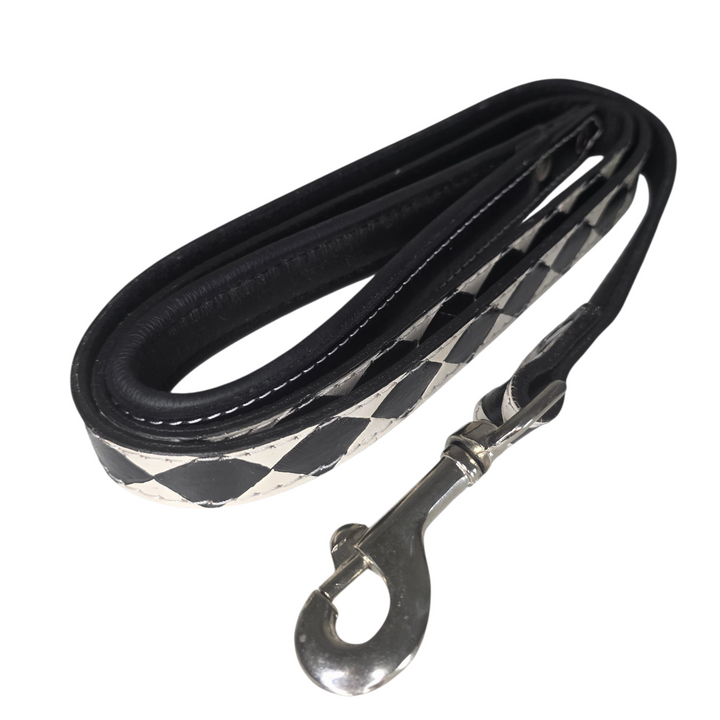 The Diamond | Tooled Leather Dog Collar + Leash Set