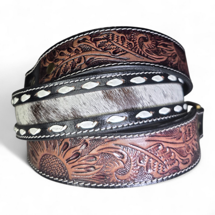The Horizon | Tooled Leather Cowhide Western Bag Strap