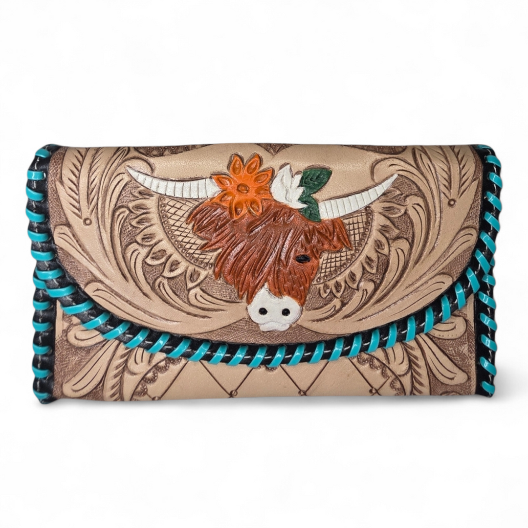 The Highland | Hand Tooled and Painted Clutch