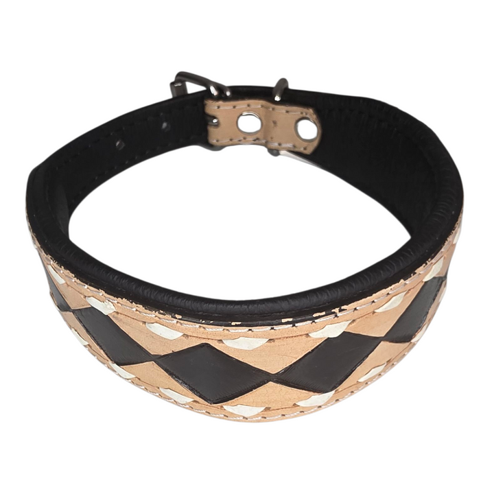 The Diamond | Tooled Leather Dog Collar + Leash Set