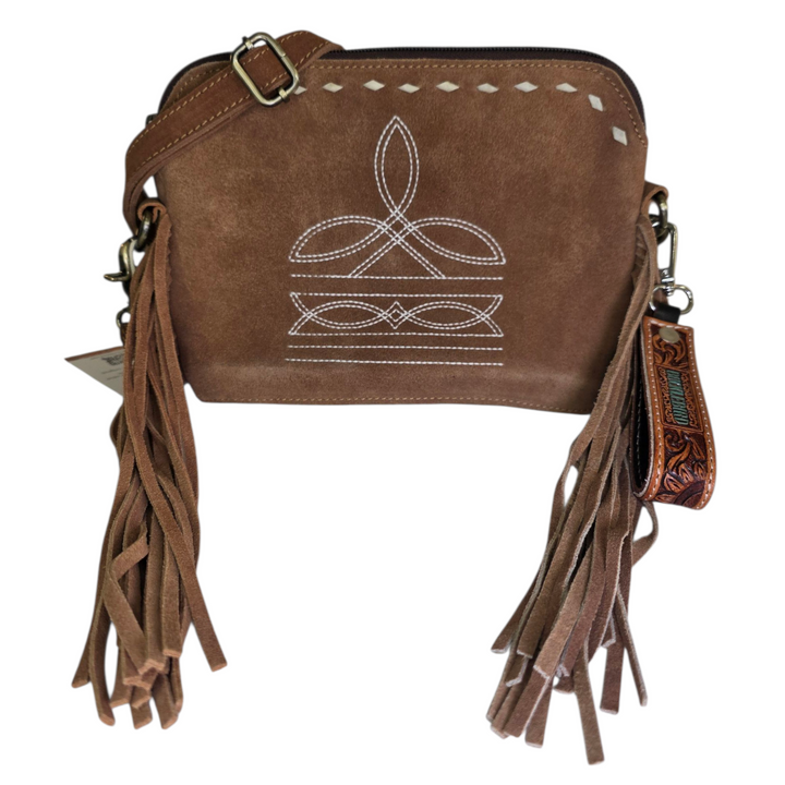 The Horizon Stitch | Western Suede Boot Stitch Crossbody Bag
